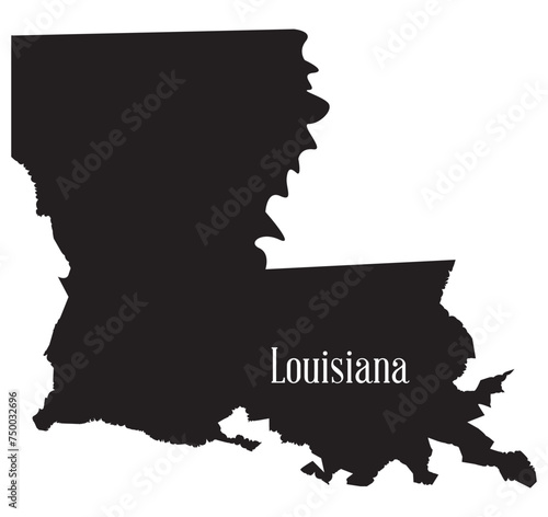 Louisiana Silhouette State Map