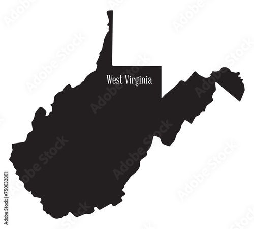 West Virginia Silhouette Map
