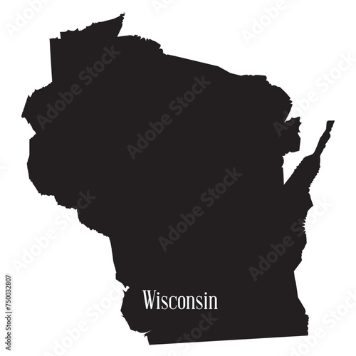 Wisconsin State SIlhouette Map