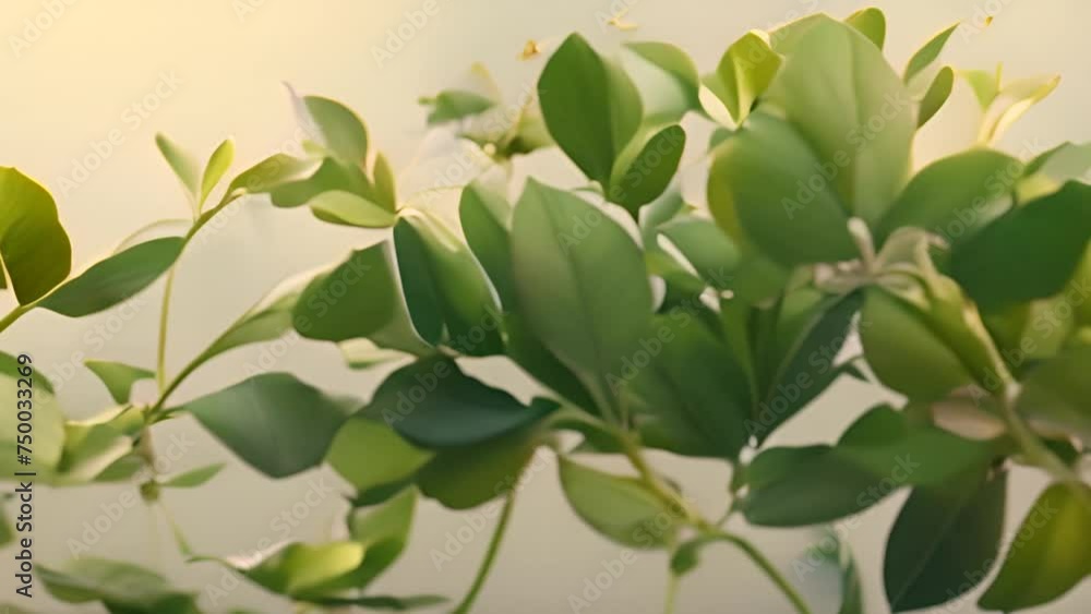 Green Eucalyptus Leaves on White Background Generative AI Green Eucalyptus Leaves on White Background Generative AI