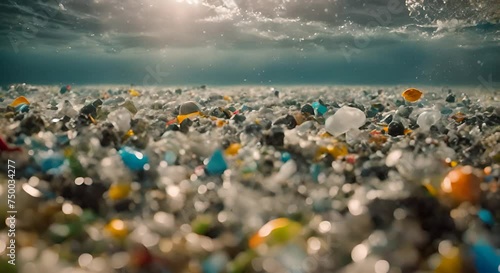 inquinamento del mare con la plastica, ecosistema a rischio a causa della plastica e dei rifiuti photo