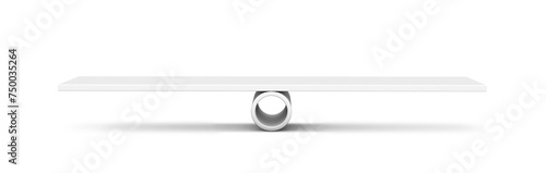 White Seesaw 3d illustration isolated on transparent background. balancing on seesaw 3d render. 3d illustration	 photo