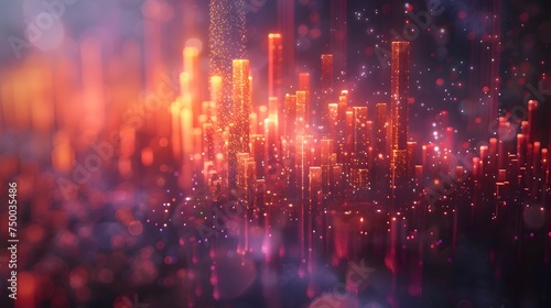 Abstract Glowing Cityscape with Bokeh Effect © Nattawat