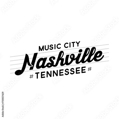Nashville lettering design template. Nashville, Tennessee typography design. Vector and illustration.