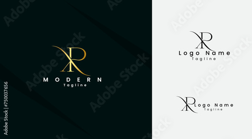 Xr letter logo design. Rx logo. Business. Finance. R logo. X letter. Luxury logo. Word. Handwritten. Typography design. Gold. Script. Font. Rx vector. photo