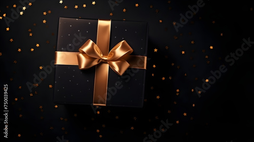 golden gift box with bow © John