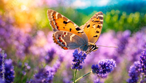 butterflies on lavender flowers. Selective focus. © Яна Ерік Татевосян