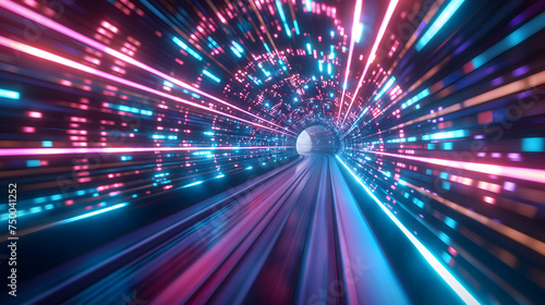 Futuristic Neon Tunnel Illumination © slonme