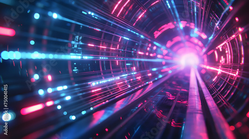 Futuristic Neon Tunnel Illumination