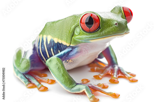 Striking Portrait of a Red-Eyed Tree Frog Displaying Vibrant Colors