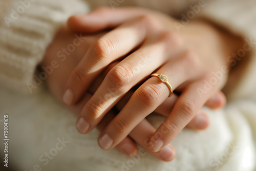 Elegant Wedding Ring on Bride's Hand