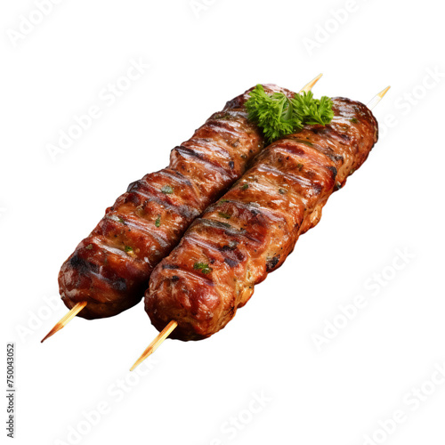 A kofta kebab isolated on transparent background, png