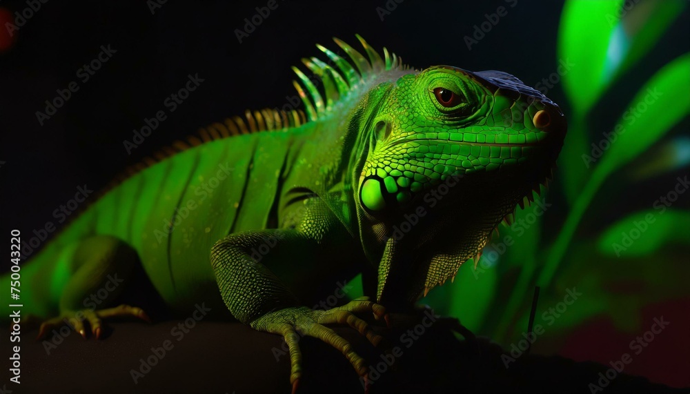 green iguana on a branch green iguana on a branch