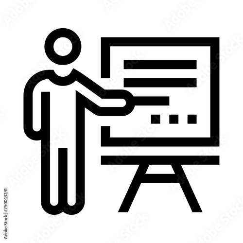 Icono de presentación. Conferencia, comunicación efectiva, charla empresarial. Ilustración
