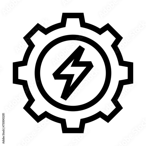 Icono de configuración de energía. Ajuste para optimización, control energético, potencia eléctrica. Ilustración vectorial