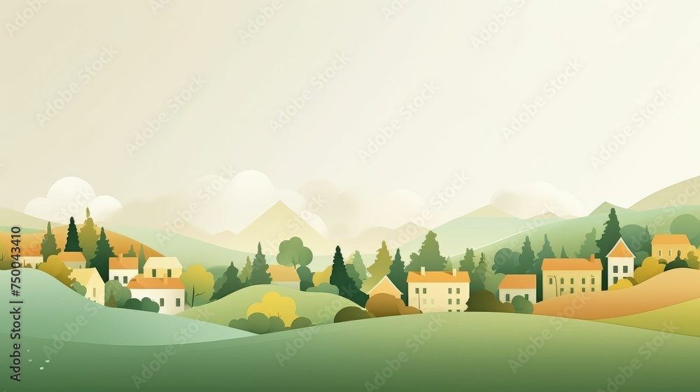 Village in the Mountains Painting Village in the Mountains Painting