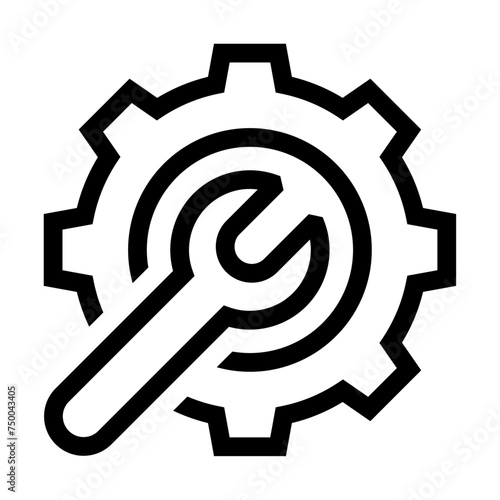Icono de mecánica. Ajustes y configuración. Concepto de mantenimiento mecánico. Ilustración vectorial