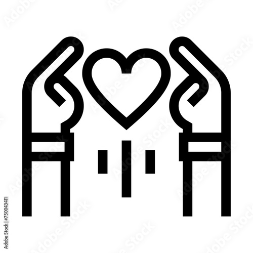 Icono de filantropía. Donación, caridad, ayuda humanitaria. Ilustración vectorial