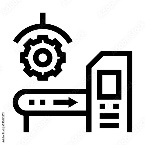 Icono de maquinaria industrial. Equipo industrial para producción y fabricación. Ilustración vectorial