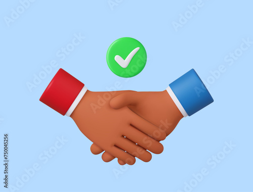 3d hand shake icon gesture