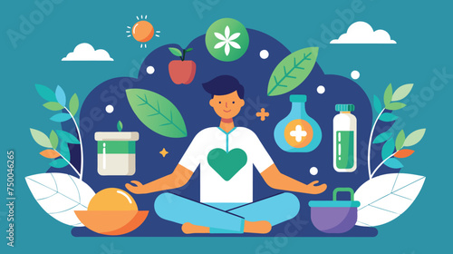 Man Meditating for Holistic Health and Wellness at Dusk