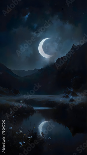 moon over the lake