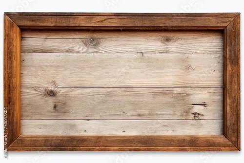 Rustic Wood Frame on White Background with Clipping Path - Vintage, Old, and Isolated