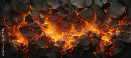 fire stone wall hole crust, rock, flame, burn 62