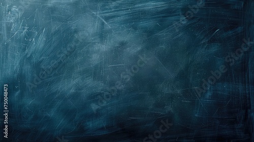 A blank dark blue chalkboard texture background. back to school background with copy space © Ilmi