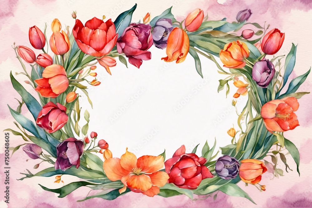 Fototapeta premium Colorful flower arrangement on a white background.