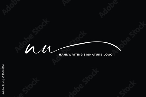 NU initials Handwriting signature logo. NU Hand drawn Calligraphy lettering Vector. NU letter real estate, beauty, photography letter logo design.