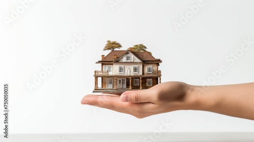 Hand Holding Small House Model