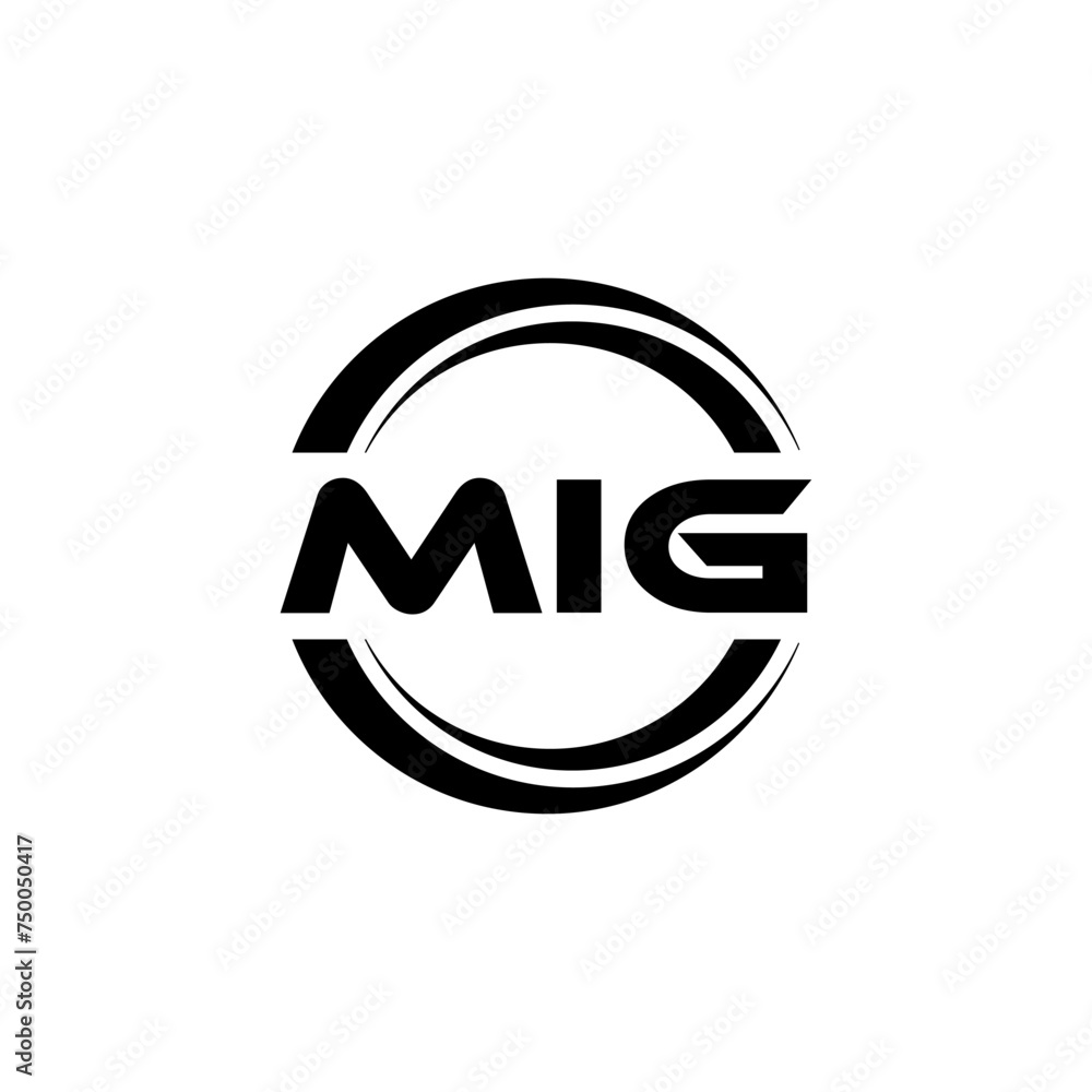 MIG letter logo design with white background in illustrator, vector logo modern alphabet font overlap style. calligraphy designs for logo, Poster, Invitation, etc. - obrazy, fototapety, plakaty 