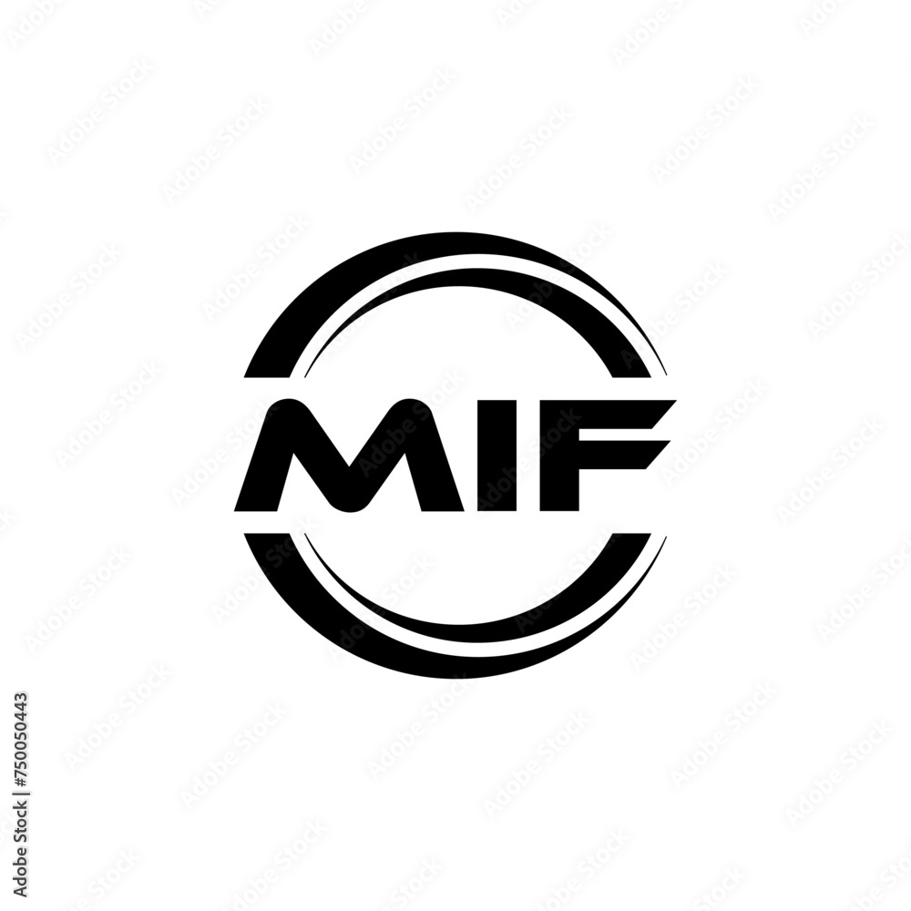 MIF letter logo design with white background in illustrator, vector logo modern alphabet font overlap style. calligraphy designs for logo, Poster, Invitation, etc. - obrazy, fototapety, plakaty 