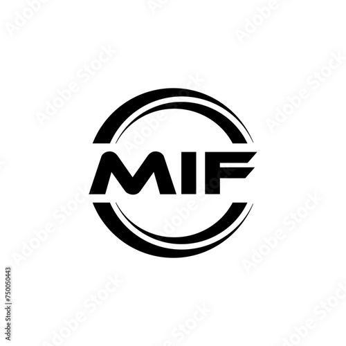 MIF letter logo design with white background in illustrator, vector logo modern alphabet font overlap style. calligraphy designs for logo, Poster, Invitation, etc. photo