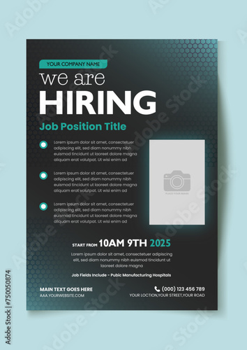 We are hiring, job vacancy, Job offer leaflet template. Job vacancy flyer poster template design (ID: 750050874)