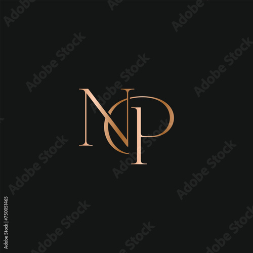 NP or PN logo design. Vector illustration.