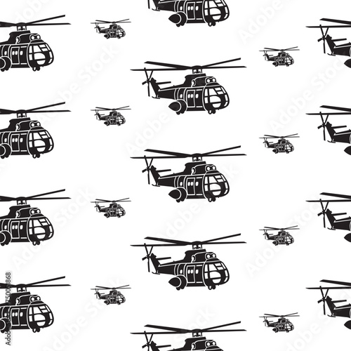 Helicopter seamless patern vector design
