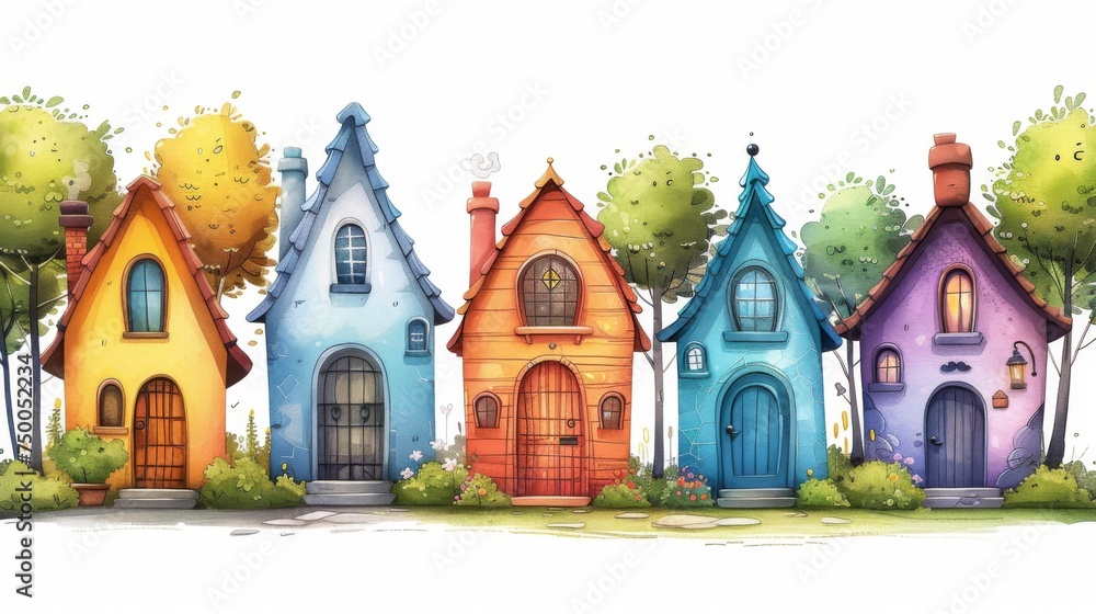 Colorful Cartoon Houses 