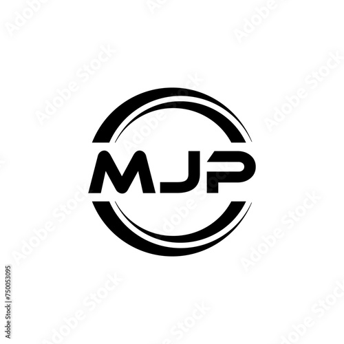 MJP letter logo design with white background in illustrator  vector logo modern alphabet font overlap style. calligraphy designs for logo  Poster  Invitation  etc.