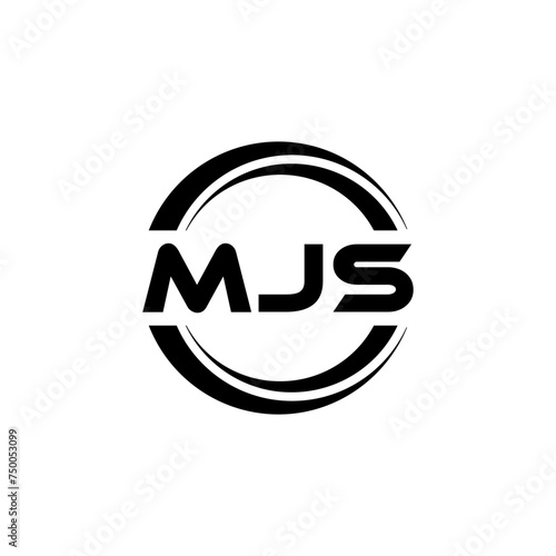 MJS letter logo design with white background in illustrator, vector logo modern alphabet font overlap style. calligraphy designs for logo, Poster, Invitation, etc. photo