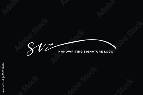 SV initials Handwriting signature logo. SV Hand drawn Calligraphy lettering Vector. SV letter real estate, beauty, photography letter logo design.