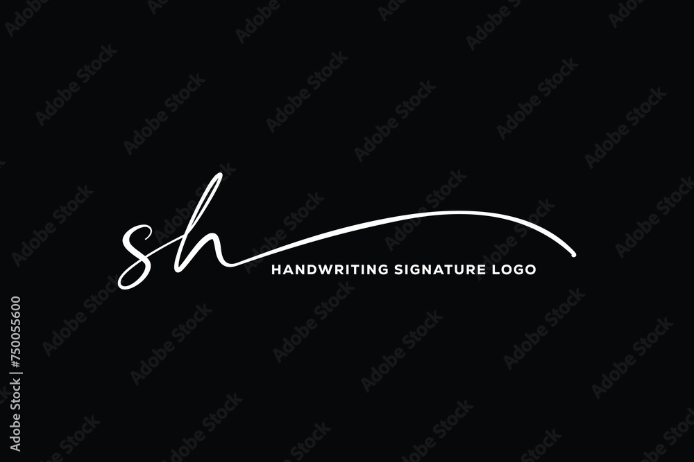 SH initials Handwriting signature logo. SH Hand drawn Calligraphy ...