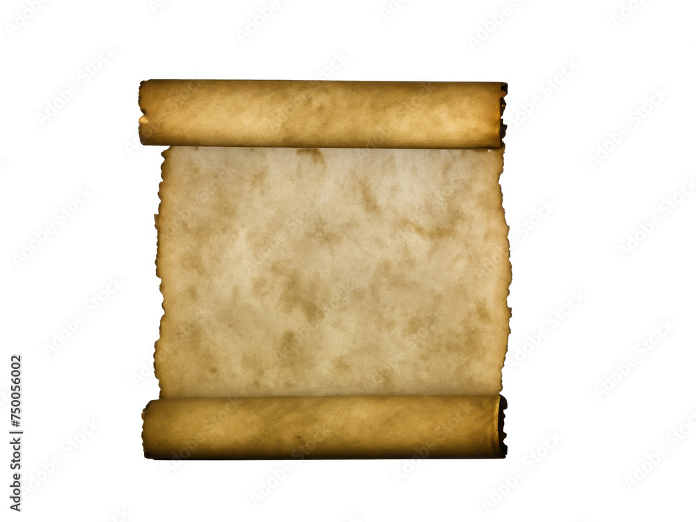 An ancient papyrus scroll for writing, png