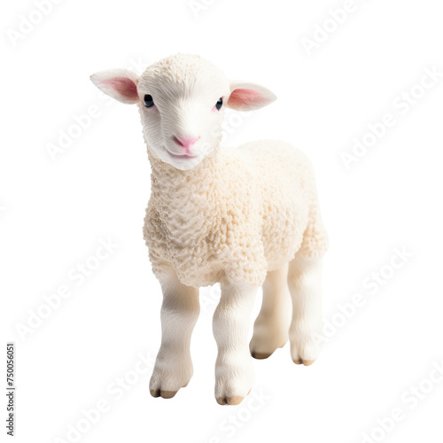 Adorable Lamb Standing PNG  Transparent Image without background  Concept of farm animals  springtime and innocence