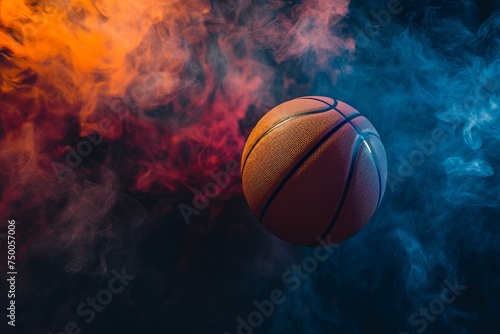 Close up basketball ball, sport theme suitable for greeting card, header, website, flyers preparation for Championship Game photo