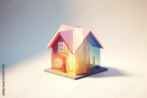 Small House Model on White Surface