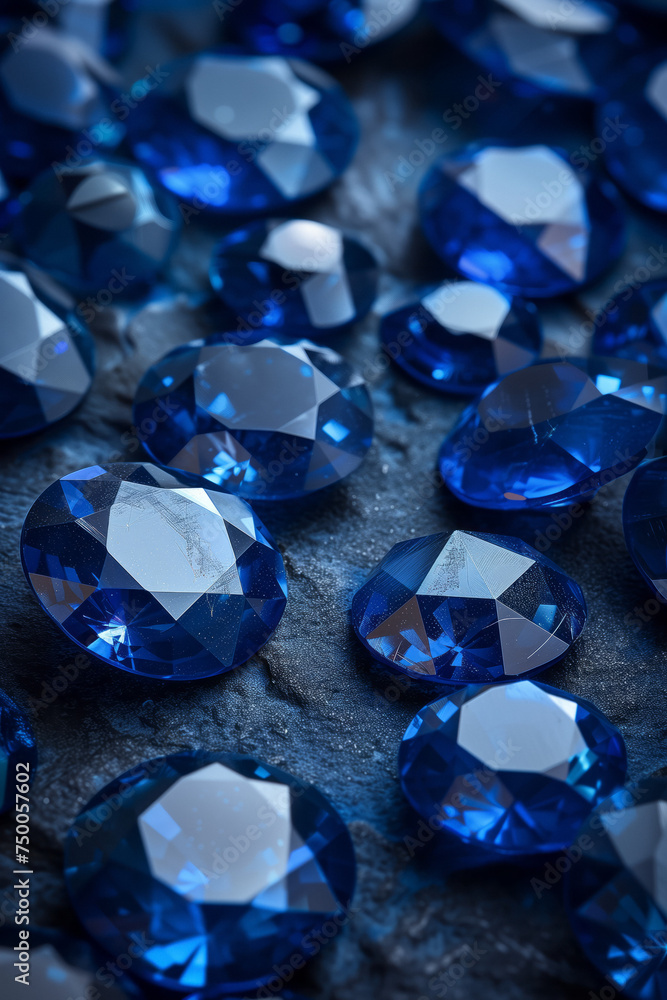 A scattering of cut sapphire. Vertical background with blue stones, phone screensaver A scattering of cut sapphire. Vertical background with blue stones, phone screensaver