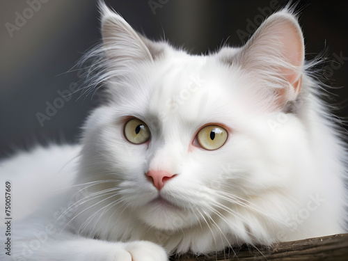 Whispers of White: Up Close and Personal with the Delicate Beauty of a Cat © Francesco 