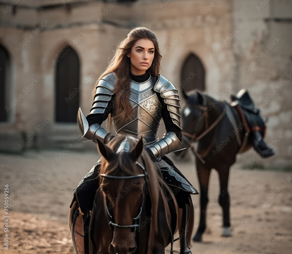 Beautiful realistic knight girl